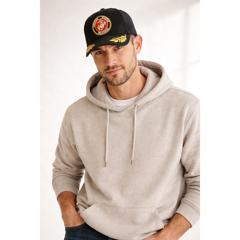 US Marines Black Adjustable Hat Embroidered Military Cap